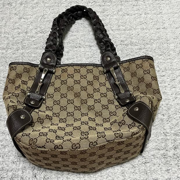 Gucci GG Canvas Pelham Braided Leather S