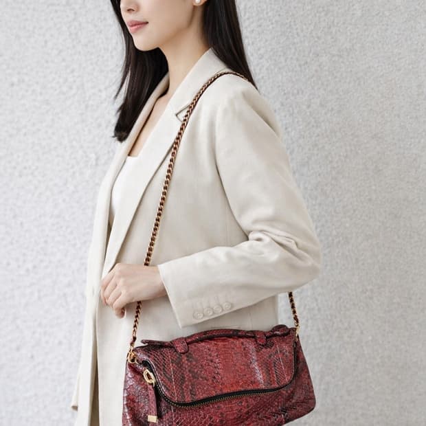 무료배송ㅣ힐리앤서스 레드 레더 체인 가방 숄더백 클러치백