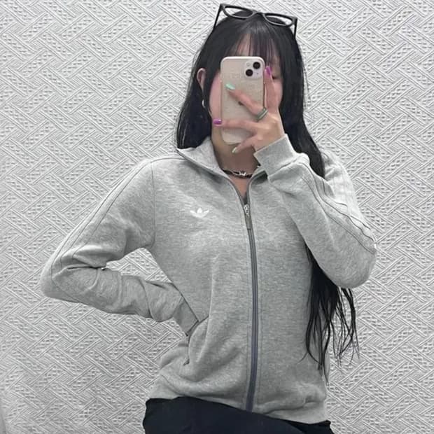 아디다스 그레이 집업