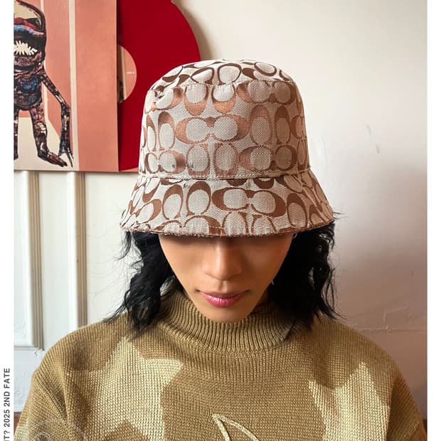 1990s Old COACH Jacquard Bucket Hat