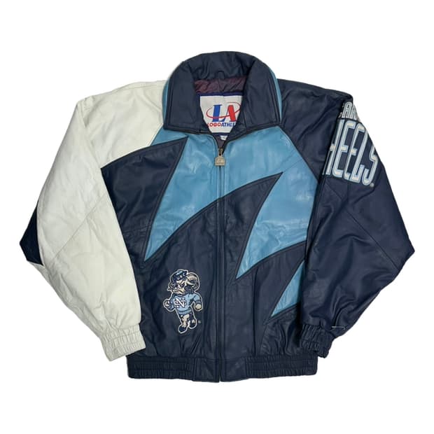 Logo Athletic 90s shark tooth 가죽 바시티자켓