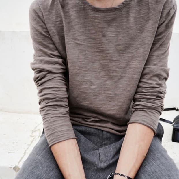 Mono prive Textured RollLongSleeve Brown