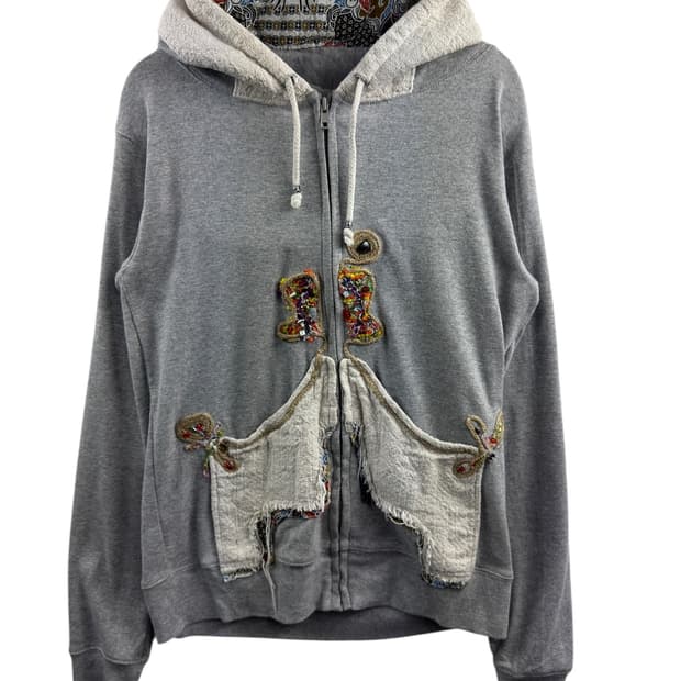 JPN 빈티지 하구미 그레이 후드집업1225