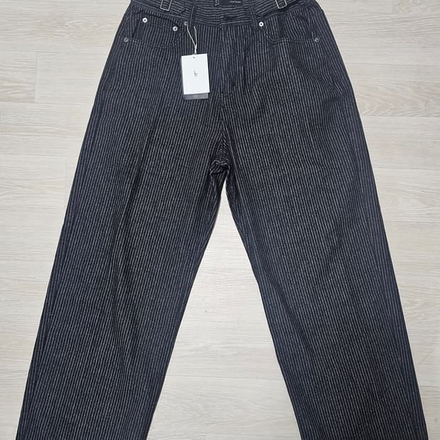 레더리 스트라이프 페이드 데님 팬츠 [BLACK] s사이즈