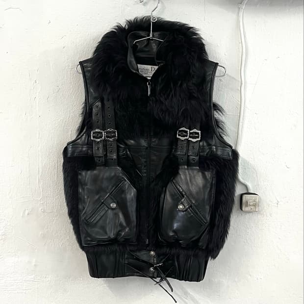 크리스찬 디올 2003FW 존갈리아노 런웨이 스트릿 시크 램스킨 베스트