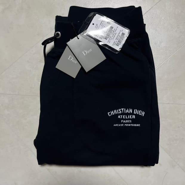 [새상품]디올 로고 스웨트 조거팬츠 네이비