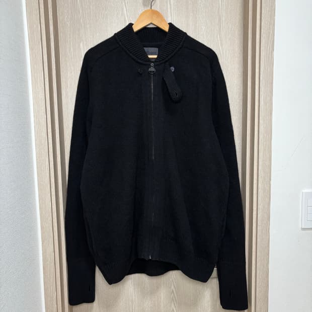 바버 인터내셔널 라이딩 울집업 스웨터XXL/넉넉110/블랙