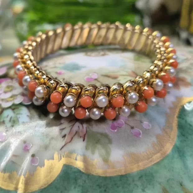 vintage )1960s 스트레치모조산호팔찌