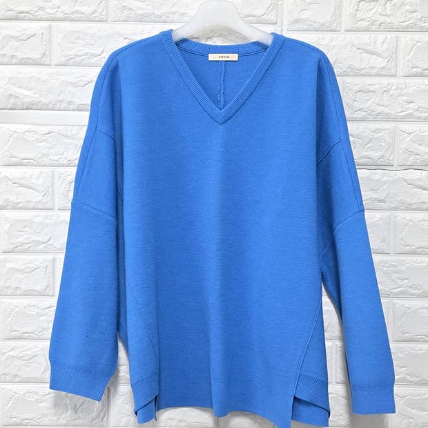 택포) 한섬 시스템 브이넥 가오리핏 니트 Free