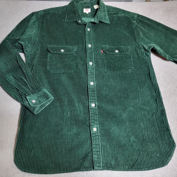 리바이스 그린 코듀로이 벨벳 셔츠 자켓 샤켓 L / Levi’s
