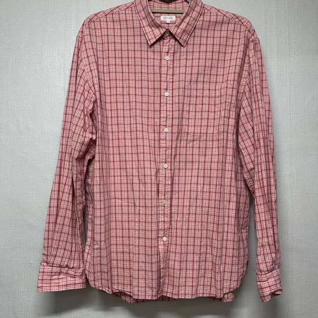 우드비 릴렉스드 체크셔츠(핑크)