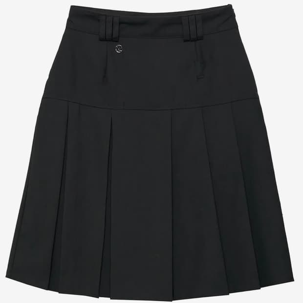 Flareup Pleats Midi Skirt Black