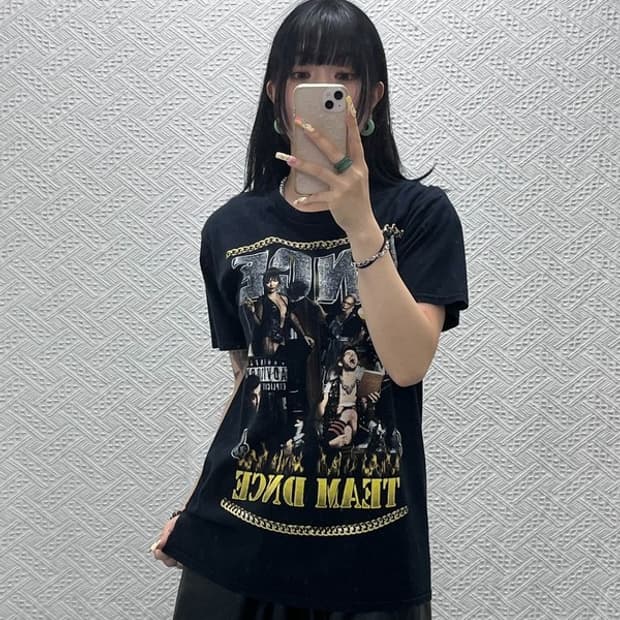 길단 빈티지 스트릿 락펑크 밴드 프린팅 반팔티 L C13990