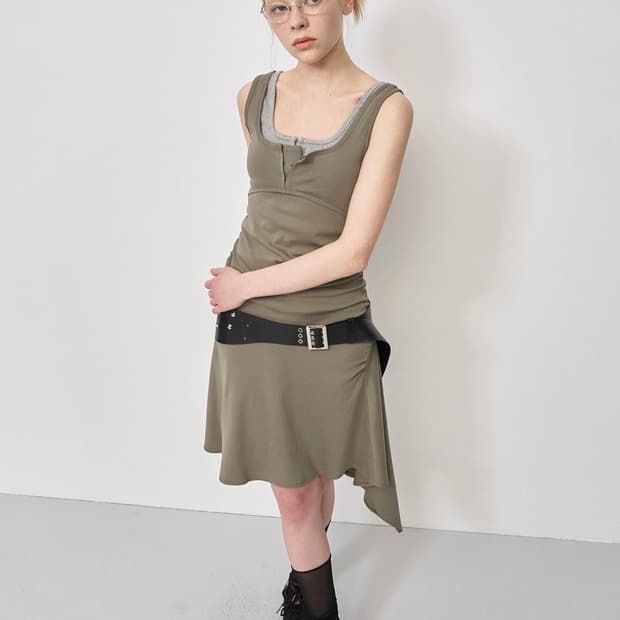 lcdc 뷔스티에 디테일 져지 드레스