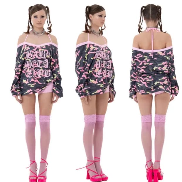 베이비메탈클럽 네온핑크 카모 스트링티 구합니다!!