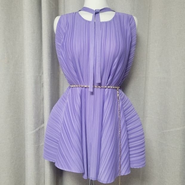 플리츠 전문 디자이너 선생님 소량제작 플리츠 블라우스 (FREE/새상품)