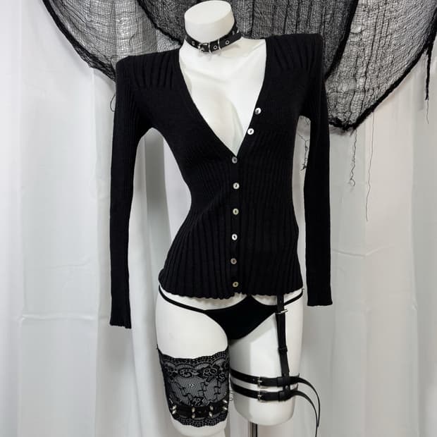 black cardigan