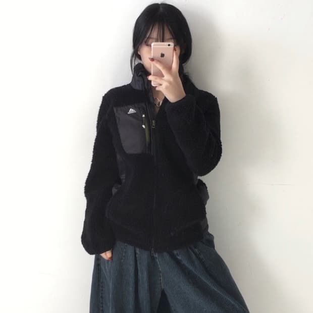 아디다스 삼선 플리스집업