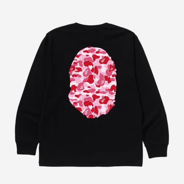 2XL) 베이프 ABC카모 빅헤드 롱슬리브 핑크