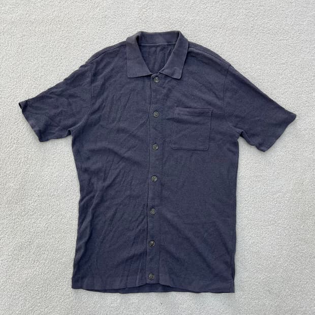 100 빈티지 포켓 반팔 니트 셔츠 0304M