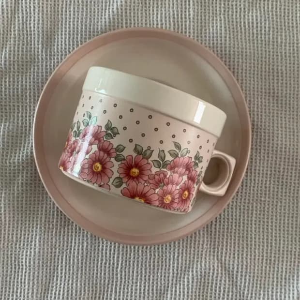 빈티지 혼시 패션 티컵 