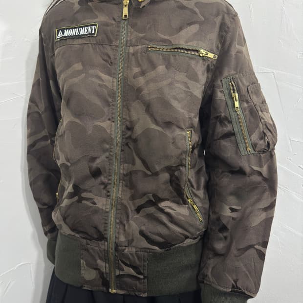 monument camo hood jacket