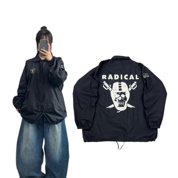 Maze radical 제팬 레이더스 빅로고 코치 바람막이 자켓