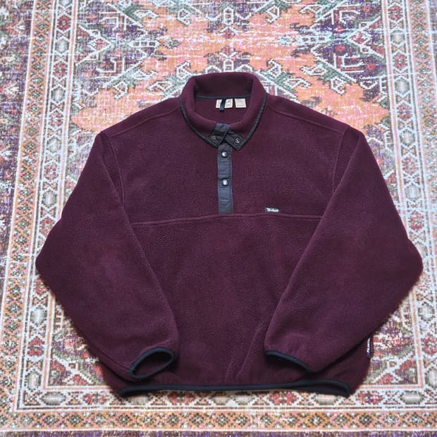 90s 울리치 플리스 신칠라 스냅티 버건디