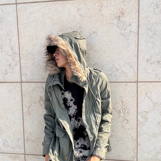 “ROXY”Y2K Grunge Fur Field Jacket