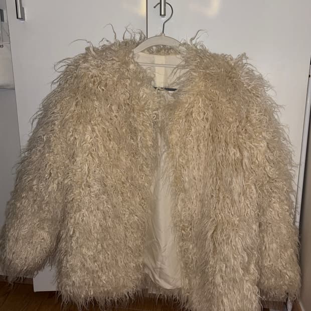 빈티지 아이보리 퍼 자켓