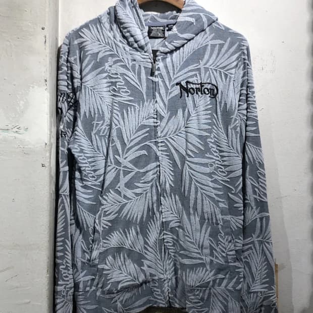 [3247] Norton gray terry zip up hoodie