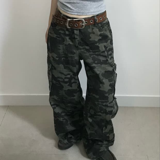 빈티지 카모 카고 팬츠