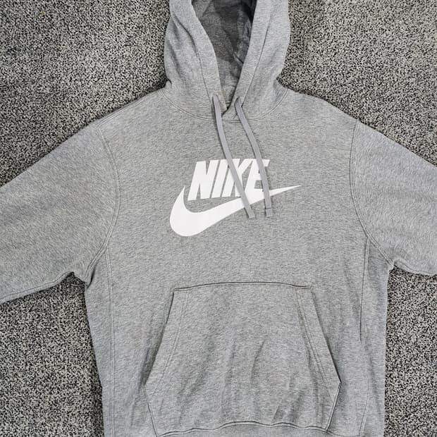나이키(Nike) 빅 로고 그레이 후드 티셔츠
