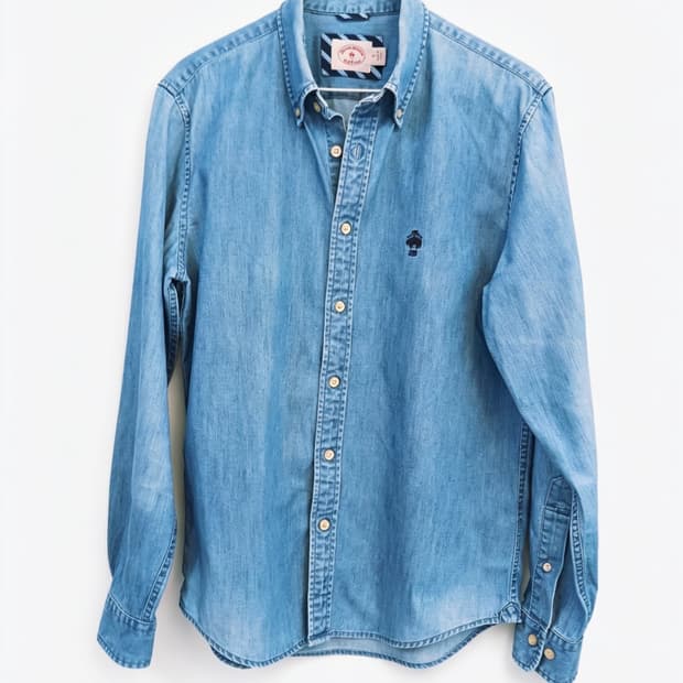 Brooks Brothers 레드플리스 골든플리스 로고 데님 셔츠 (S)