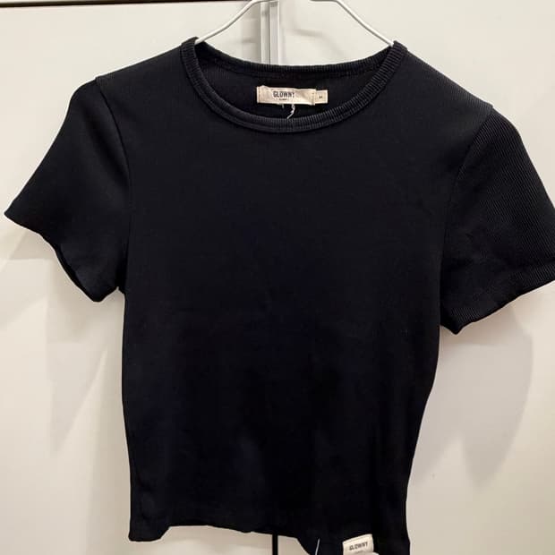 글로니 g classic rib crew neck tee bk