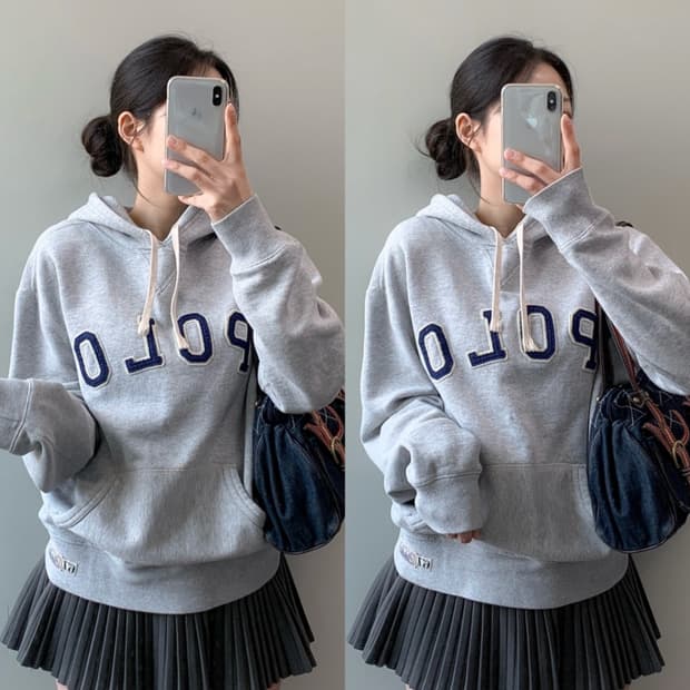 폴로 스펠아웃 후드티 