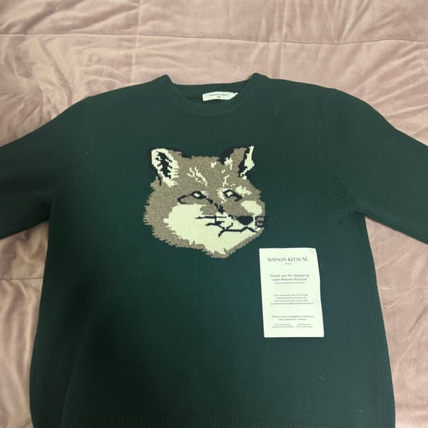 메종키츠네 빅폭스헤드 니트 XL