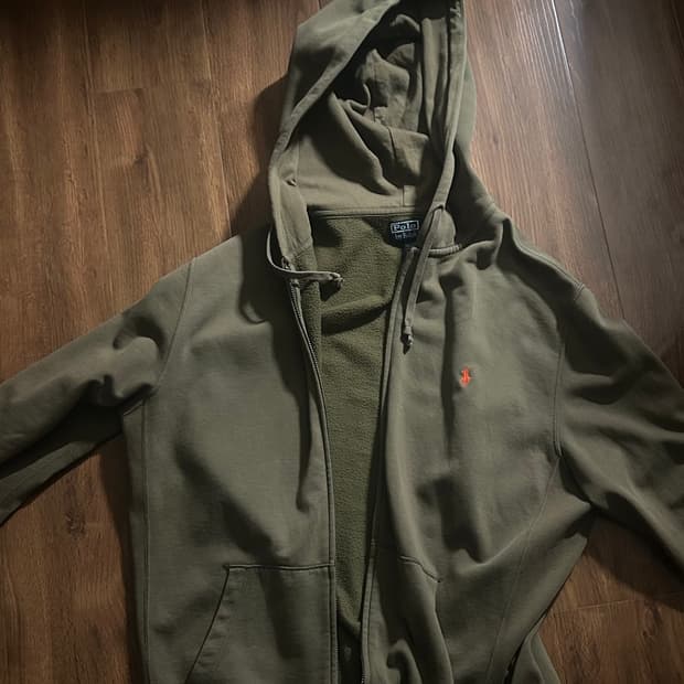 폴로 후드집업 카키