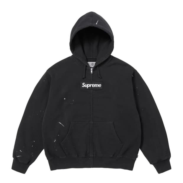 [XL] 슈프림 마르지엘라 박스로고 후드집업 블랙 효