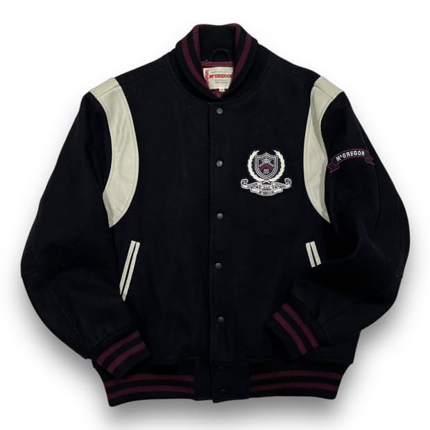 맥그리거 Blouson 패치워크 울 가죽 바시티