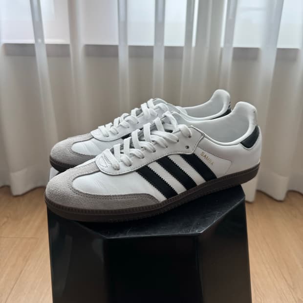 [280] 아디다스 삼바 OG 화이트 블랙 - 쇼핑몰 촬영용 S급