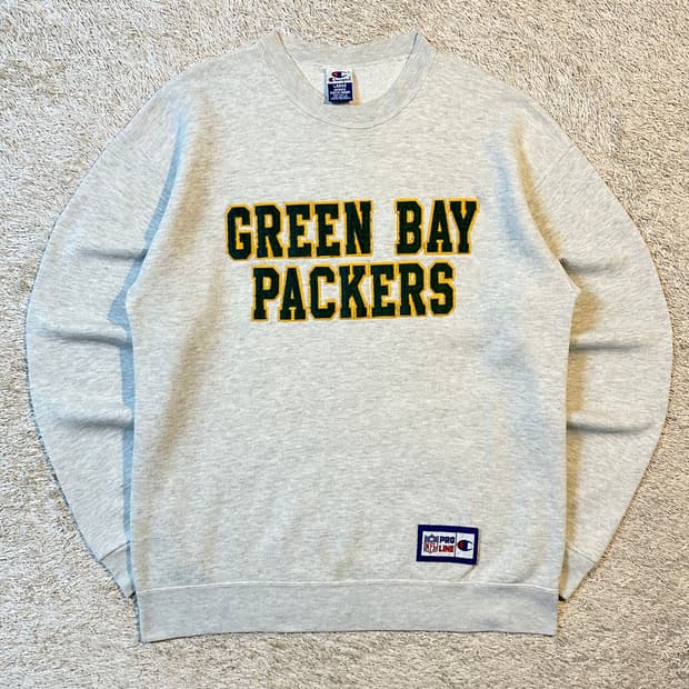 90's 챔피온 NFL 그린베이 맨투맨 라이트그레이