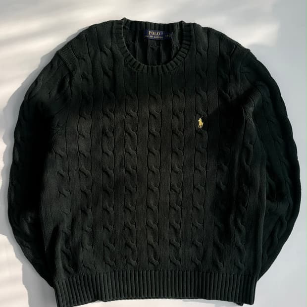 [L] 폴로랄프로렌 초록 케이블 니트 스웨터