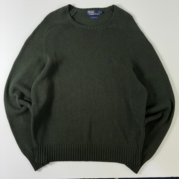 Polo 폴로 랄프로렌 90‘s 그린카키 라운드 니트