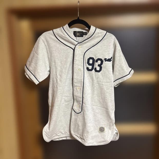 RRL 더블알엘 93rd 헤더 코튼 베이스볼 저지 반팔 셔츠