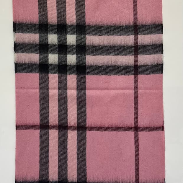 버버리 핑크 체크 캐시미어 머플러