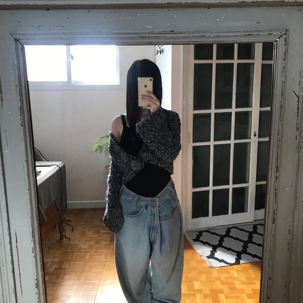 vintage grey short cardign 