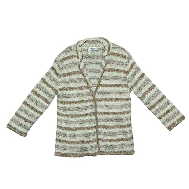 Rainbow boucle cardigan