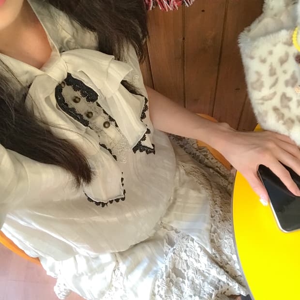 빈티지 엑시즈팜 리본 레이스 원피스 히메갸루 로걀 라떼 페어리 대장템