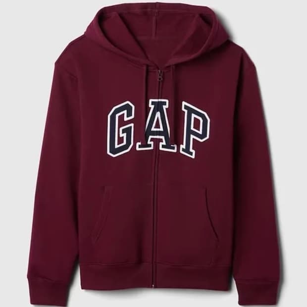 갭 버건디 후드집업 손민수